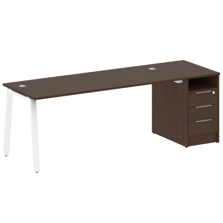 Рабочая станция Metal System Style БА.РС-СТП-1.5 2212x720x750 (Венге Цаво/Белый металл)