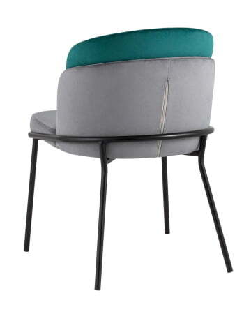 Стул Дабл велюр серый с изумрудной вставкой (Стул Дабл изумрудный) Стул Дабл велюр серый с изумрудной вставкой (Стул Дабл изумрудный)