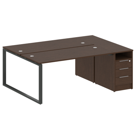 Рабочая станция Metal System Style БО.РС-СТП-2.4 2012x1475x750 (Венге Цаво/Антрацит металл)
