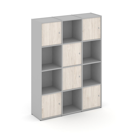 Стеллаж Locker Plus LK.K-006 1188x350x1593 (Серый | Денвер Светлый)