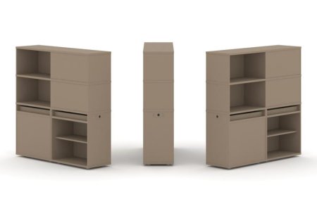 Тумба двойная + высокая надставка ES.NB.2V-17 (1500х410х1520) (Латте)