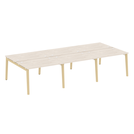Рабочая станция на деревянных опорах Onix Wood OW.D.RS-6.2.8 3540x1635x750 (Дуб Аризона/Дуб Светлый)