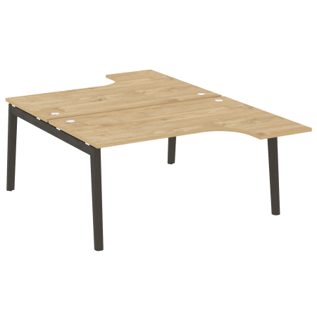 Рабочая станция на деревянных опорах Onix Wood OW.D.SA-4 1580x2395x750 (Тиквуд Светлый/Дуб Темный)