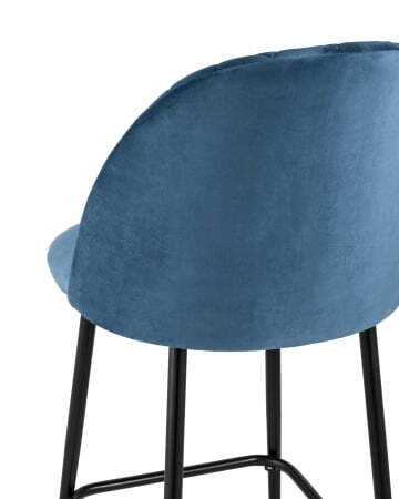Стул полубарный Марсель велюр пыльно-синий (Стул полубарный Марсель синий)