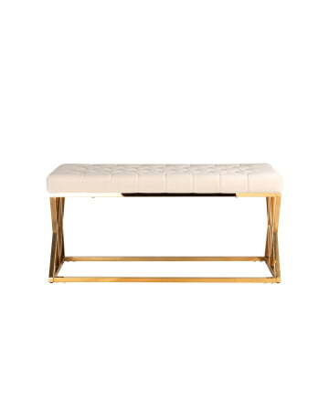 Банкетка ИНСИГНИЯ велюр бежевый сталь золото (Банкетка Инсигния бежевый)