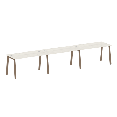 Рабочая станция на 3 рабочих места на А-образном м/к Metal System Style БА.СМ-3.3 4200x720x750 (Дуб наварра/Мокко металл)
