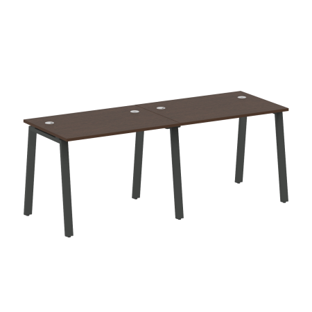 Рабочая станция на 2 рабочих места на А-образном м/к Metal System Style БА.СМ-2.1 2000x720x750 (Венге Цаво/Антрацит металл)