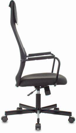 Кресло KB-5M черный TW-01 3C11 сетка/ткань с подголов. крестов. металл черный (Черный) Кресло KB-5M черный TW-01 3C11 сетка/ткань с подголов. крестов. металл черный (Черный)