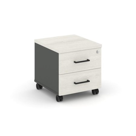 Тумба мобильная 2 ящика стандартные колеса SN.TM-001 (416х460х437) (Антрацит/Дуб Наварра)
