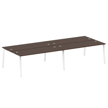 Рабочая станция на 4 рабочих места на А-образном м/к Metal System Style БА.СМ-4.5 3600x1475x750 (Венге Цаво/Белый металл)