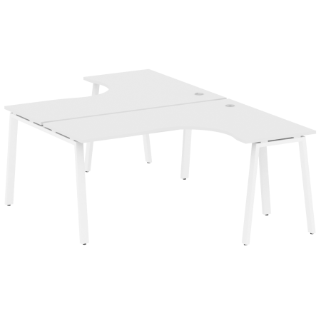 Рабочая станция криволинейная Metal System Style БА.РАС-СА-2.4 1600x2435x750 (Белый/Белый металл)