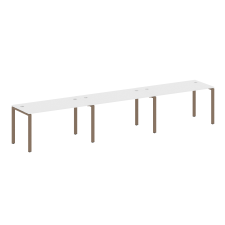 Рабочая станция на 3 раб. места Metal System Style БП.СМ-3.3 4200x720x750 (Белый/Мокко металл)