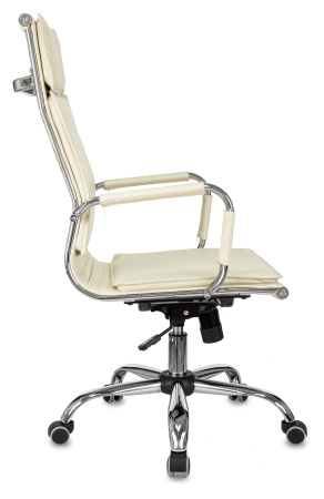 Кресло руководителя CH-993 слоновая кость эко.кожа крестов. металл хром (Слоновая кость)