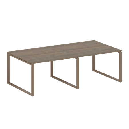 Переговорный стол 2 столешницы Metal System Style БО.ПРГ-2.2 2400x1235x750 (Вяз/Мокко металл)