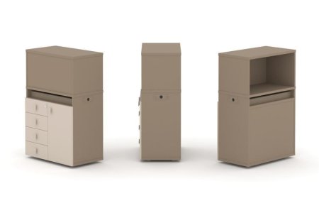 Тумба одиночная + низкая надставка ES.NB.1N-2 (750х410х1135) (Латте/Капучино)