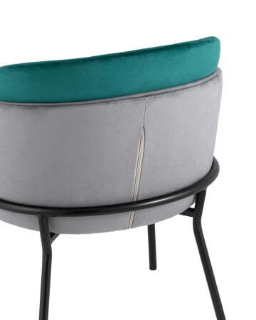 Стул Дабл велюр серый с изумрудной вставкой (Стул Дабл изумрудный) Стул Дабл велюр серый с изумрудной вставкой (Стул Дабл изумрудный)