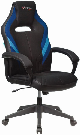 Кресло игровое Zombie VIKING 3 AERO черный/синий ткань/эко.кожа крестов. пластик (Синий)