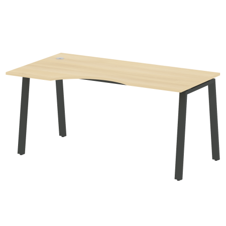 Стол криволинейный левый Metal System Style БА.СА-1 Л 1600x900x750 (Акация/Антрацит металл)