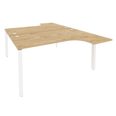 Рабочая станция на П-образном м/к Onix O.MP-D.SA-4 1580x2395x750 (Тиквуд Светлый/Белый Металл)