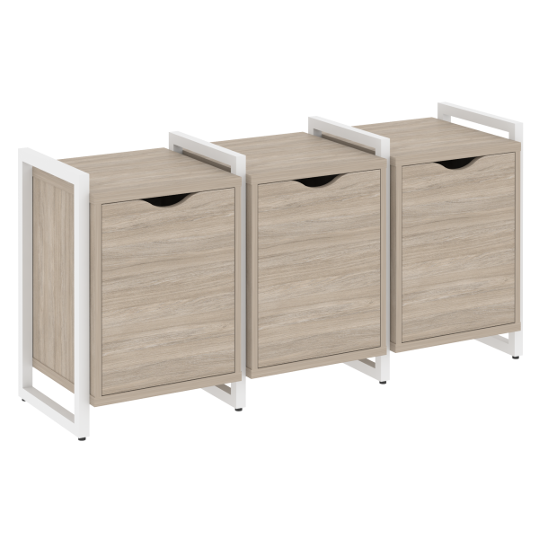 Тумба на регулируемых опорах наборная VR.L-TN-5.O 1440x460x719 (Дуб Аттик/Белый металл)