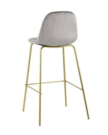 Стул барный Валенсия велюр серый золотые ножки (Стул барный Валенсия серый)