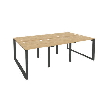 Рабочая станция на О-образном м/к Onix O.MO-D.RS-6.0.7 2340x1475x750 (Тиквуд Светлый/Черный металл)