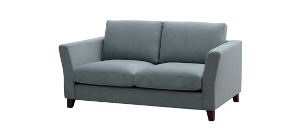Офисный диван Оскар М-07/2 (Velutto 50, велюр/массив бука, цвет - темная вишня. Сечение конус, h -100мм.)