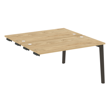 Стол-приставка двойной на деревянных опорах Onix Wood OW.D.SPR-3.7 1380x1475x750 (Тиквуд Светлый/Дуб Темный)