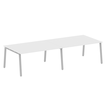 Стол для переговоров (2 столешницы) на А-образном м/к Metal System Style БА.ПРГ-2.4 3200x1235x750 (Белый/Серый металл)