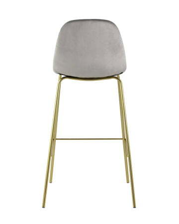 Стул барный Валенсия велюр серый золотые ножки (Стул барный Валенсия серый)