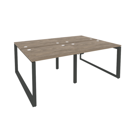 Рабочая станция на О-образном м/к Onix O.MO-D.RS-4.1.7 1960x1475x750 (Тиквуд Темный/Черный металл)