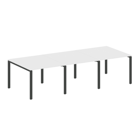 Переговорный стол 3 столешницы Metal System Style БП.ПРГ-3.1 3000x1235x750 (Белый/Антрацит металл)