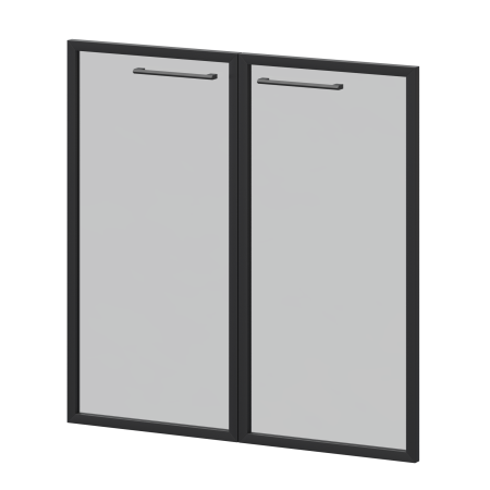 Фасады рамочные стеклянные Кортез KZF-28RS(Ч) 784x20x780 (Тонированный)