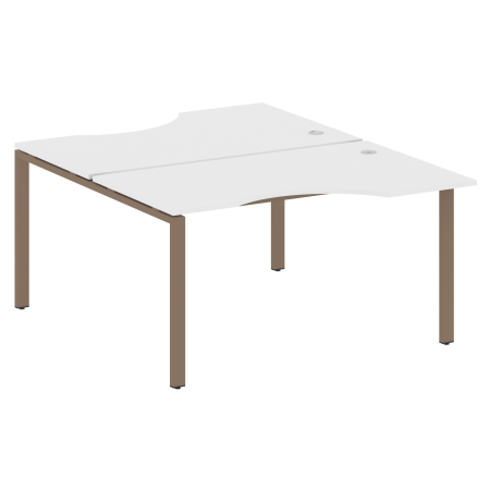 Рабочая станция криволинейная Metal System Style БП.РАС-СА-2.2 1400x1835x750 (Белый/Мокко металл)