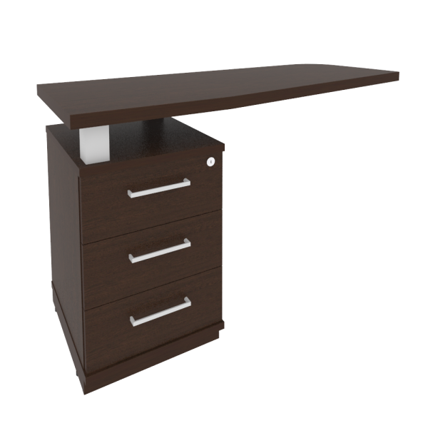 Тумба приставная с топом левая First KTP-2L 1300x500x765 (Венге)