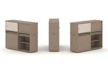 Тумба двойная + низкая надставка ES.NB.2N-14 (1500х410х1135) (Латте/Капучино)