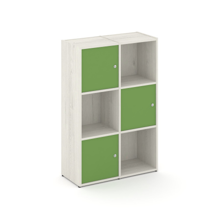 Стеллаж Locker Plus LK.K-002 798x350x1203 (Дуб Наварра | Зеленый)