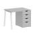 Стол письменный VR.SP-3-98.4.A 980x720x750 (Серый/Белый Металл)