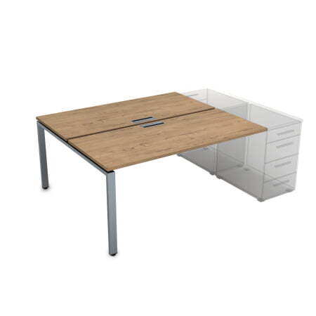 СТБ-П.979 Стол системы БЕНЧ на 2 рабочих места, приставной (1400x1435x750) (TeakwoodСерый)