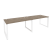 Рабочая станция на О-образном м/к Onix O.MO-RS-2.3.8 2760x800x750 (Тиквуд Темный/Белый Металл)