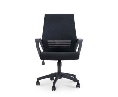 Кресло офисное / Эрго black LB / черный пластик / черная сетка / черная ткань (Черный)