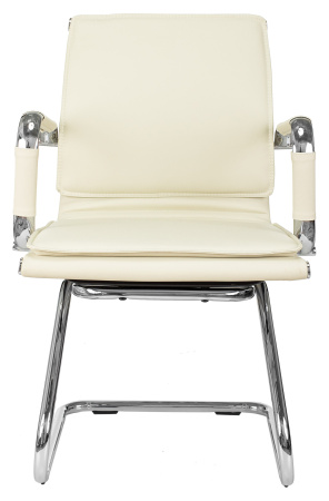 Кресло CH-993-Low-V слоновая кость эко.кожа низк.спин. полозья металл хром (Слоновая кость)
