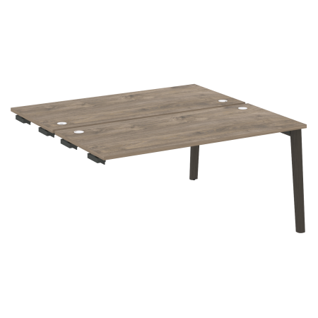 Стол-приставка двойной на деревянных опорах Onix Wood OW.D.SPR-4.7 1580x1475x750 (Тиквуд Темный/Дуб Темный)