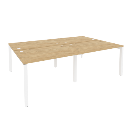 Рабочая станция на П-образном м/к Onix O.MP-D.RS-4.2.8 2360x1635x750 (Тиквуд Светлый/Белый Металл)