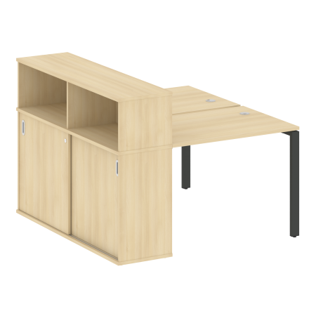 Рабочая станция с опорным шкафом-купе Metal System Style БП.РС-СШК-2.1 1410x1475x1098 (Акация/Антрацит металл)
