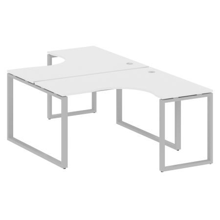 Рабочая станция криволинейная Metal System Style БО.РАС-СА-2.3 1400x2435x750 (Белый/Серый металл)
