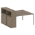 Рабочая станция с опорным шкафом-купе Metal System Style БП.РС-СШК-2.3 1810x1475x1098 (Дуб Наварра/Серый металл)
