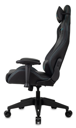 Кресло игровое Knight Outrid Smile черный эко.кожа с подголов. крестов. пластик (Черный)