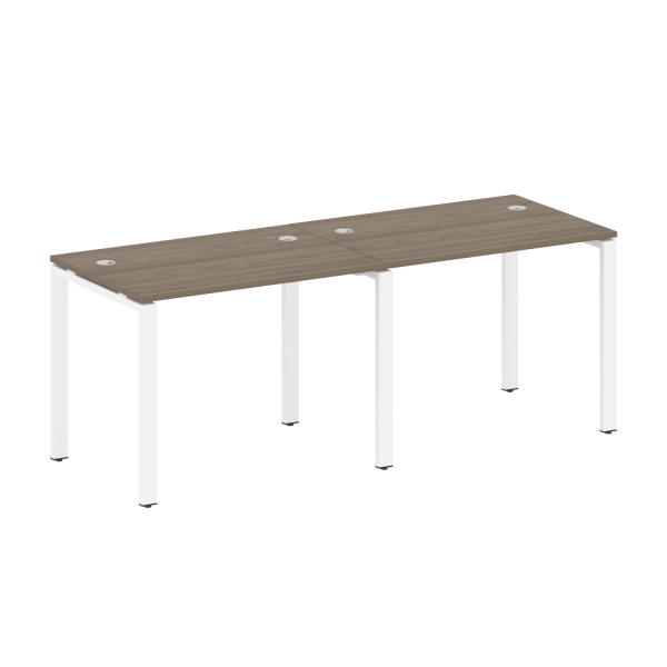 Рабочая станция на 2 раб.места Metal System Style БП.СМ-2.1 2000x720x750 (Вяз/Белый металл) Рабочая станция на 2 раб.места Metal System Style БП.СМ-2.1 2000x720x750 (Вяз/Белый металл)