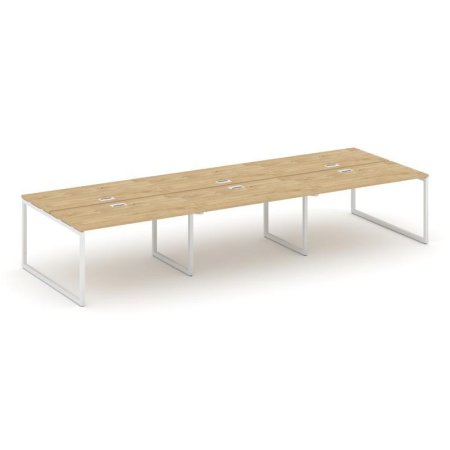 Рабочая станция 2-х сторонняя SN-4O.DRS-062 (3540х1232х750) (Тиквуд Светлый/Металл Белый)